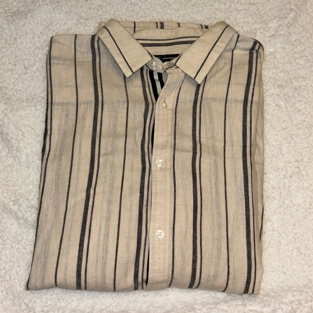 INC Linen Blend Stripe Shirt